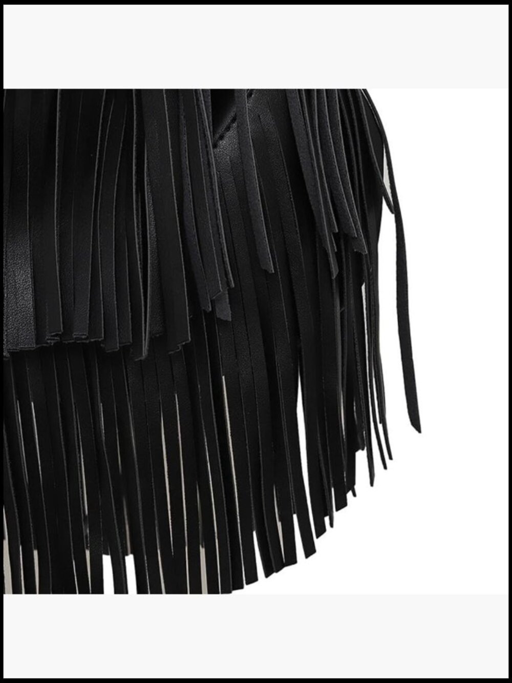 Faux Leather Fringe Hobo Shoulder Bag Slouchy Purse Vintage Chic Y2K - Picture 5 of 7